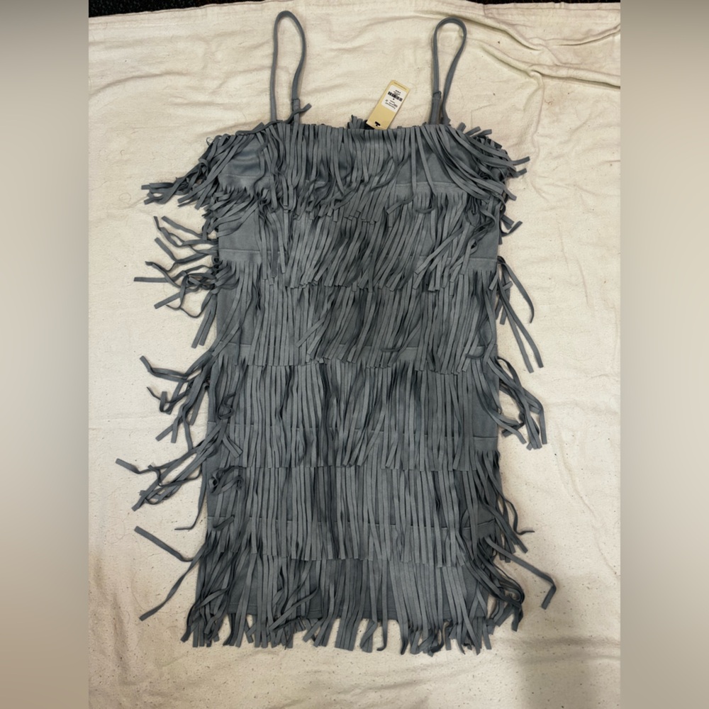 Francesca's Collections Slate Fringe Scarf